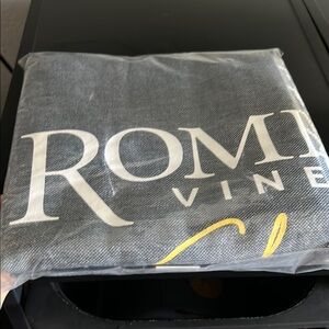 ROMA VINE Gray and Yellow thin light weight blanket / throw